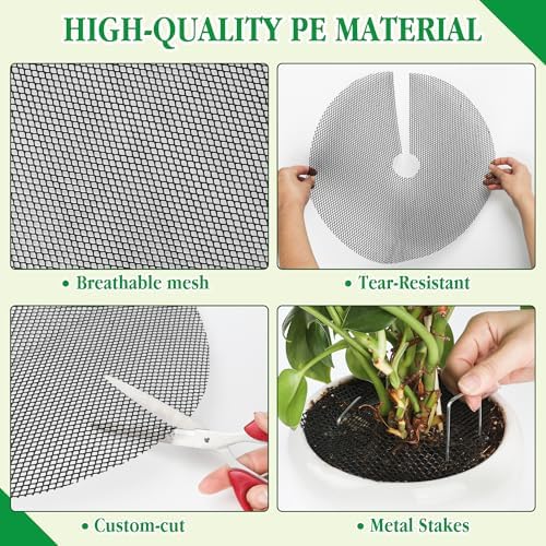 Plant Pot Grids 15.7 Inch Cuttable Soil Cover Protector from Animals