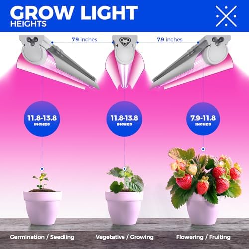 Barrina T8 LED Grow Light, 2FT Full Spectrum Plant Lights, Pink, 6 Packs