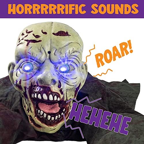 JOYIN Halloween Outdoor Decoration Zombie Groundbreaker with Creepy Sound and Flashing Eyes for Haunted House Props, Yard, Lawn, Patio, Graveyard Halloween Outside Decorations