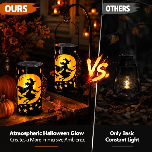 Halloween Decorations Outdoor Witch Lanterns, Solar Halloween Witch Decor