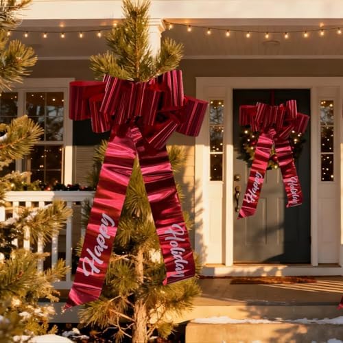 Big Christmas Bow 30 inch Holiday Bow for Christmas & Outdoor Decor