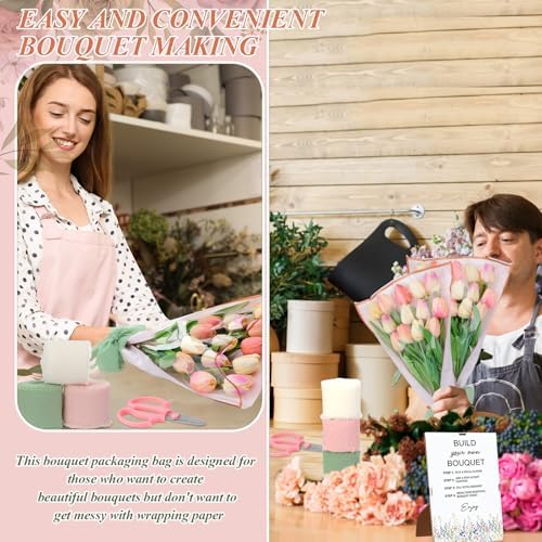Tinlade 75 Pcs DIY Pink Flower Bar Supplies for Wedding Bridal Shower
