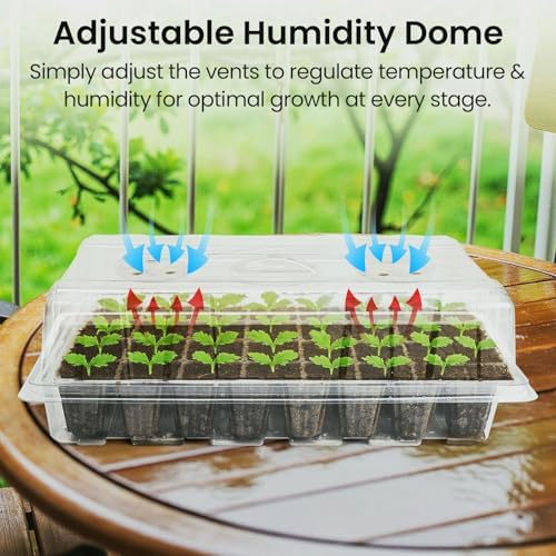 Bonviee Seed Starter Trays with Grow Lights, 80 Cells, 2 Pack
