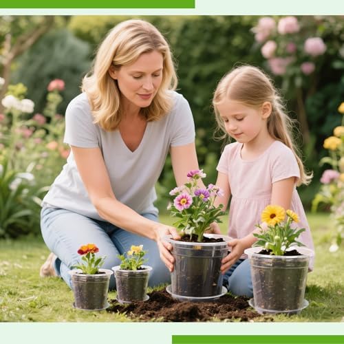 7/6/5/4/3 Inch Clear Nursery Pots with Drainage Trays, 25 Pack Plastic Pots for Plants, Clear Pot for Seed Starting, Transplanting, Succulents, and Indoor Gardening (3+4+5+6+7 inch)