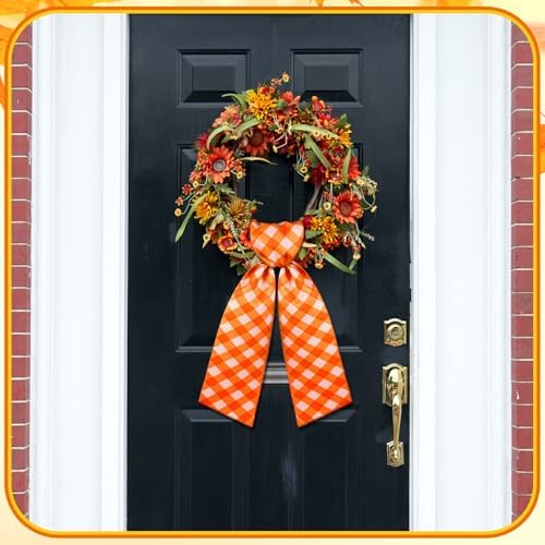 VitalCozy 2 Pcs Wreath Sash for Front Door, Autumn