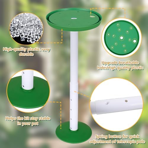 Adjustable Height Planter Inserts for Large Pots, Portable Planter Filler Plant with 11-17" Rise , 6" Base, 8" or 10" Top (Green, shorts)