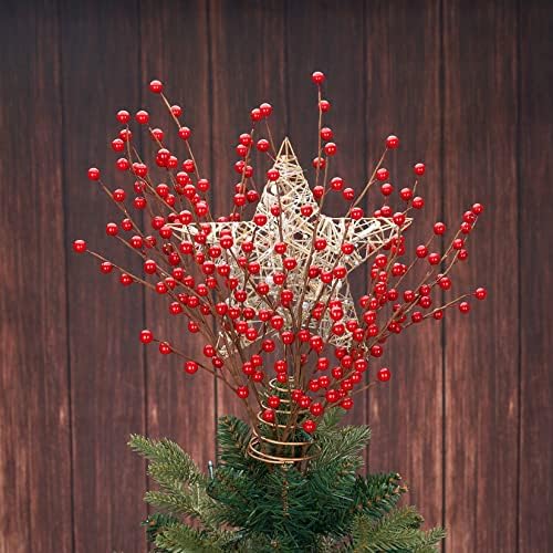 Christmas Berries Picks Red 14 Inches Set of 12 Tree Topper Decor