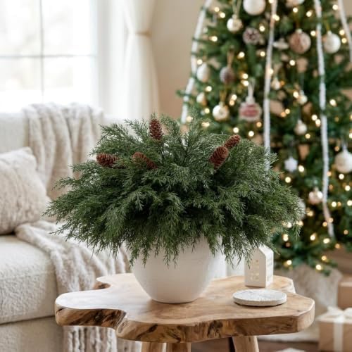 CYSKXYI Cedar Stems Artificial Norfolk Pine Branches for Christmas Decor
