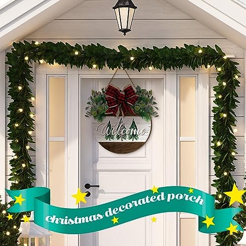 Boao Christmas Door Decorations Wooden Christmas Welcome Sign