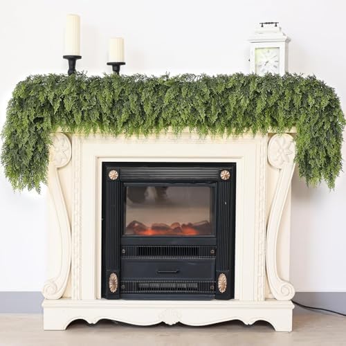 2PCS 6FT Lifelike Touch Artificial Cedar Garland for Christmas Home Decor