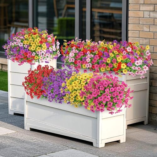 20 Bundles Artificial Flowers for Outdoors Fake Plants, Multicolor