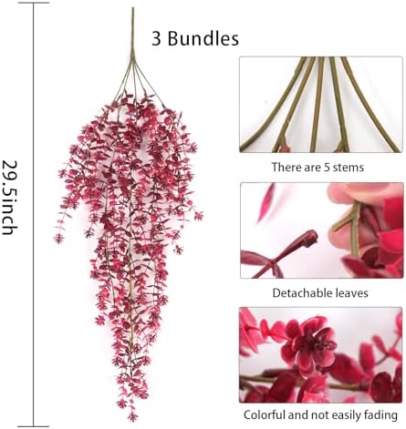 RECUTMS Artificial Hanging Plants Artificial Fall Flowers Faux Autumn Plant