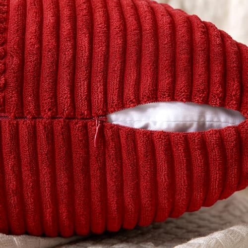 MIULEE Christmas Red Decorative Euro Sham Pillow Covers 24x24 Inch 2 Pack