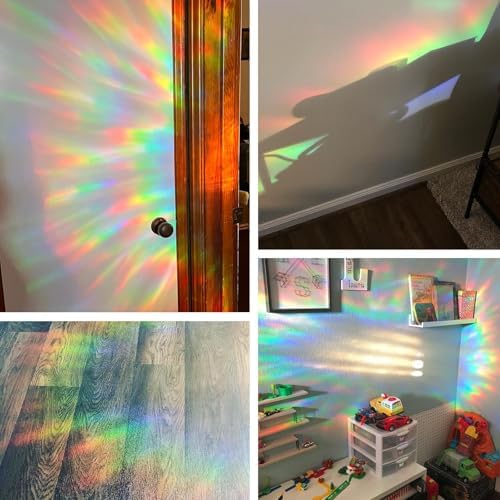 DELLAN 48 Pcs AngularStar Rainbow Window Clings to Prevent Birds Strikes