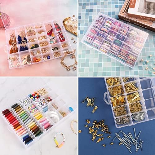 Bead Organizer Storage 36 Grid Jewelry Tackle Craft Box Adjustable Dividers