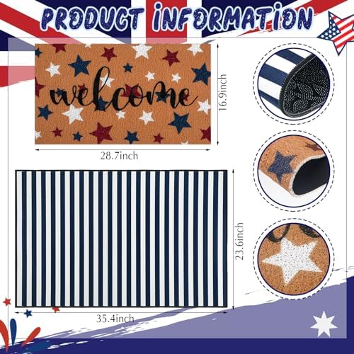 Tinideya 2 23.6 X 35.4 Inches Patriotic White Blue Brown