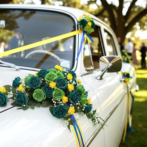 Auihiay 60PCS Green Roses Artificial Flowers, Fake Roses