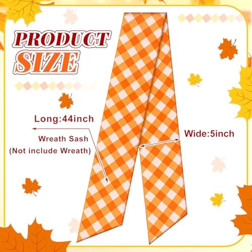 VitalCozy 2 Pcs Wreath Sash for Front Door, Autumn