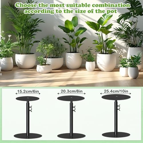 2 PCS Adjustable Pure Iron Planter Inserts, 8.3-32.5" Plant Risers
