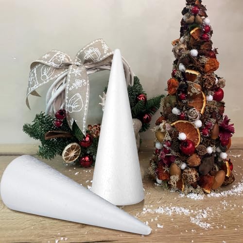 904 Pcs Christmas Large Foam Cones for Crafts Charcuterie Christmas Tree Sets with 4 Foam Xmas Tree Cones 900 Bamboo Toothpicks for Vegetables Fruit Snacks Holiday Party Dining Decoration