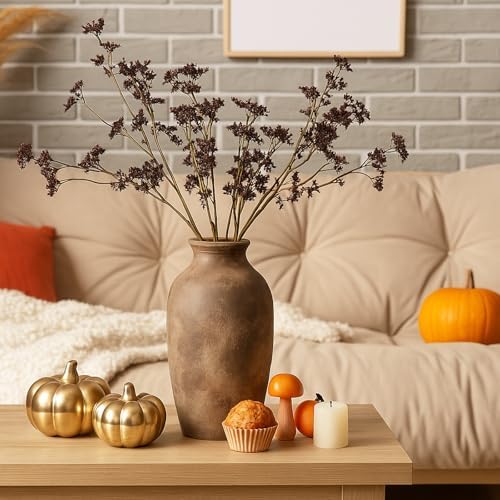 Suncalla 6 Pcs Faux Dusty Plum Berry Stem Fall Decor, Plum, 22 Inch