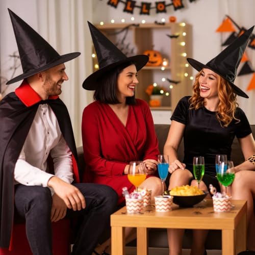 10Pcs Witch Hat,Hanging Witch Hats Lightweight Witches Hat Black Wizard Hat