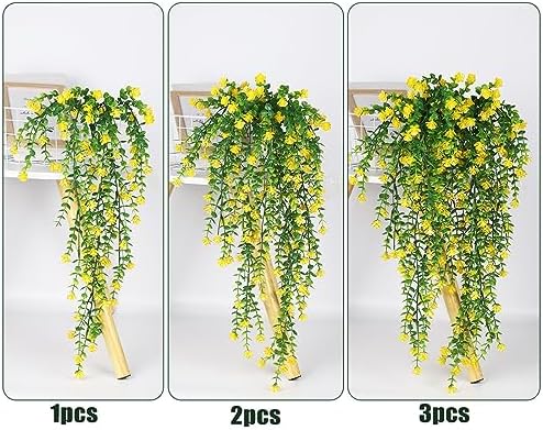 RECUTMS Outdoor Fake Hanging Plants,Draping Plant Vine,Faux Eucalyptus Leaf