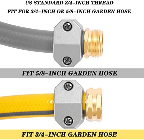 Zinc and Aluminum Male and Female Coupling, Fits All 5/8-Inch and 3/4-Inch Garden Hose Repair Fitting, 2 Pack(Female & Male)
