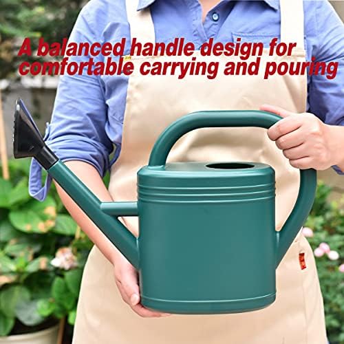 Watering Can 1 Gallon for Indoor Plants, Garden Watering Cans Outdoor Plant House Flower, Gallon Watering Can Large Long Spout with Sprinkler Head (Green)