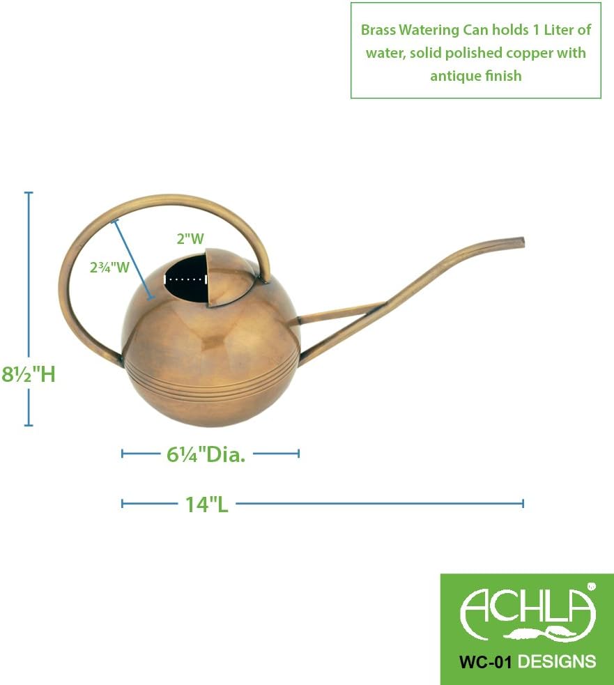 Achla WC-01 Designs Watering Can, 1L, Brass