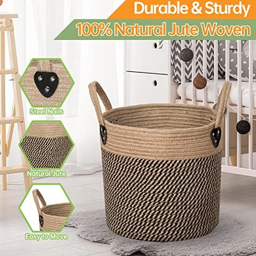 ZOES HOMEWARE Plant Basket for Indoor Plants with Handles,Jute Rope 10"x10"