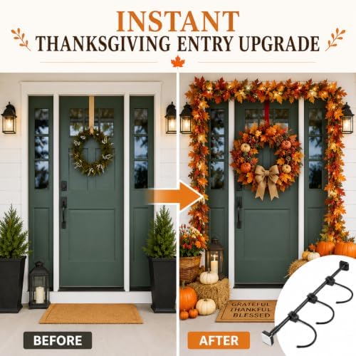 Garland Hanger for Front Door Frame, Large 32"-80" Adjustable Wreath Holder