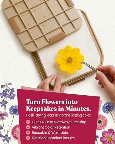 Microfleur Microwave Craft Flower Preservation Press Portable Kit, 9 inch