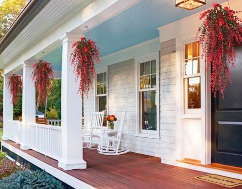 RECUTMS Hanging Artificial Plants Fake Vines Hanging Eucalyptus Leaf Plants