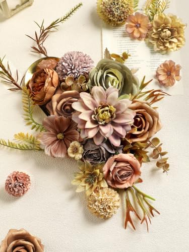 Fall Artificial Flowers Combo Fake Flowers Bulk for Wedding Decor