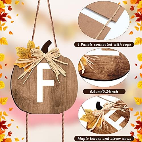 Vicenpal Fall Porch Sign Wooden Hanging Farmhouse,Classic Color,Pumpkin