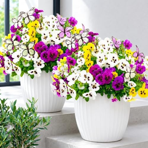 Geegoods 36 Stems Artificial Pansies Flowers for Outdoor