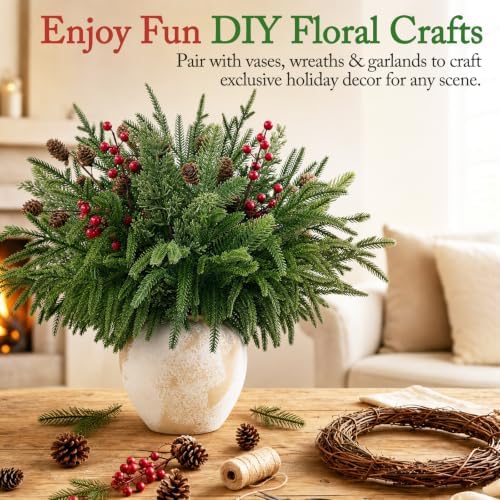 16pcs christmas Flowers Artificial Greenery for Christmas Decorations
