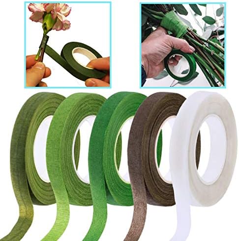 Floral Arrangement Tool Kit, Woohome 2 Style Tape Stem Wrap, 2 Style Floral Wire, Wire Cutter, Scissors and Head Pins for Wedding Bouquet DIY