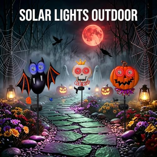 Solar Halloween Bat Garden Stake Light, Spooky Halloween Decorations
