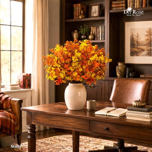 Der Rose 12 Stems Fall Babys Breath Artificial Flowers for Home Vase Decor