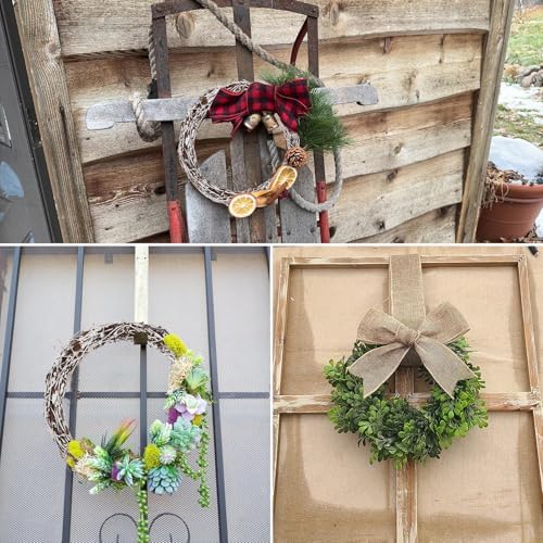 7 Pcs 12 inch Natural Grapevine Wreath Set
