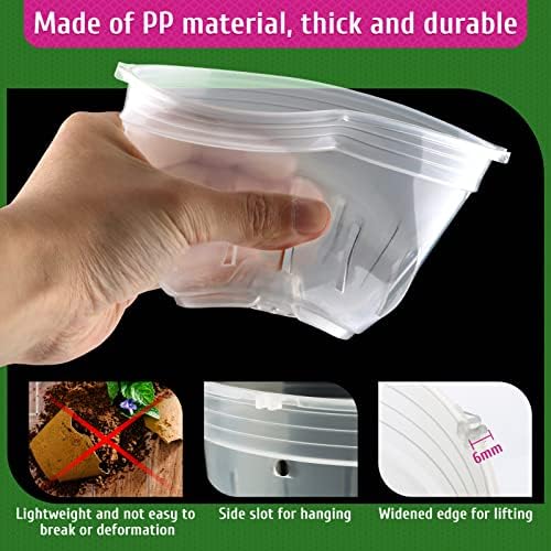 REMIAWY Orchid Pot, 9 Pack Orchid Pots with Holes, 3 Each of 4.8, 5.7 and 6.4 Inch Clear Flower Planter for Repotting, Plastic Slotted Nursery Planters Indoor Outdoor