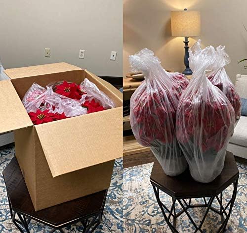 Sympathy Silks Rubys Silk Flowers - 24" Artificial Red Poinsettia Flower Bouquet – 5 lbs Weighted Pot – 24" Tall and 18" Wide – Perfect Size for Christmas Decor, Home, Office, or Memorial
