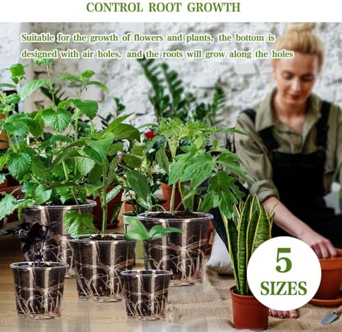 45 Pack Clear Nursery Pots for Plants, 7/6/5/4/3 Inch Clear Plant Pots with Drainage Holes, Plastic Nursery Pots for Beautiful Succulents, Landscape Plants, Lilies, Mint