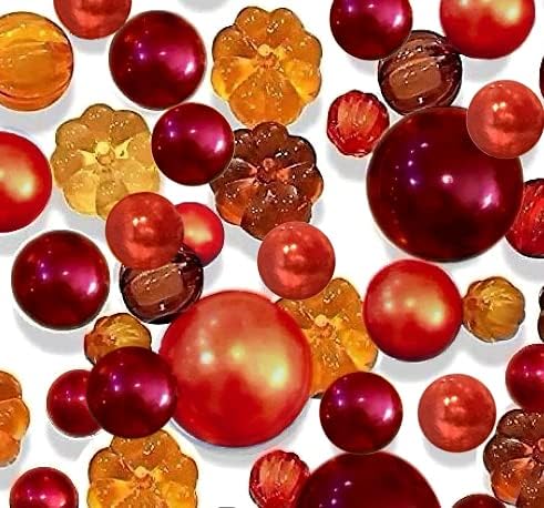 Vase Pearlfection 50 Floating Fall Thanksgiving Pumpkins, Leaves & Pearls