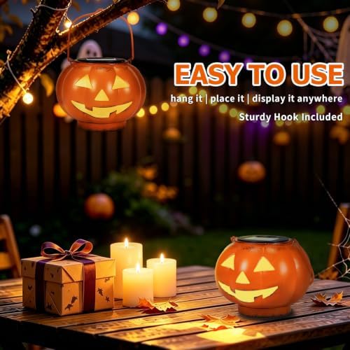 Halloween Decorations Outdoor Solar Lights Weatherproof Decor Lanterns