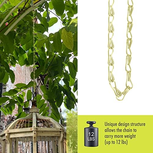Chain for Hanging Plants, 10 Inch Gold Hanging Basket Chain