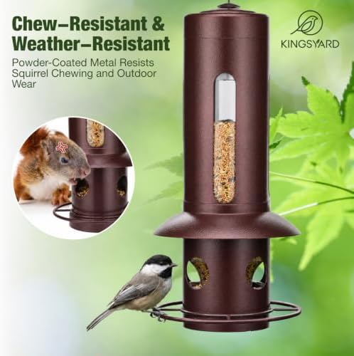 Kingsyard Squirrel Proof Hanging Bird Feeder for Outdoors