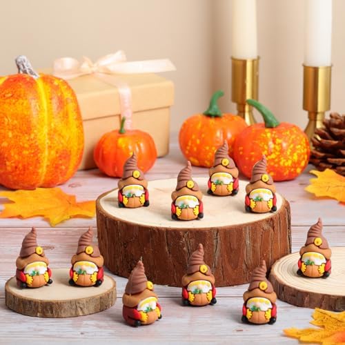 Beeveer 30 Pcs Fall Scarecrow Gnome Figurines, Mini Pumpkin Harvest Decor